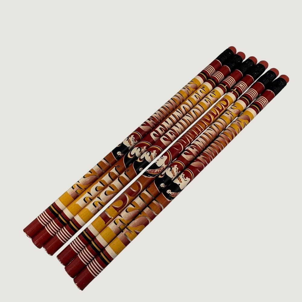 Florida State University FSU Seminoles Vintage Pencils Lot of 6 Garnet Gold NCAA